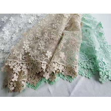 Polyester 3D Flower Embroidery Fabric